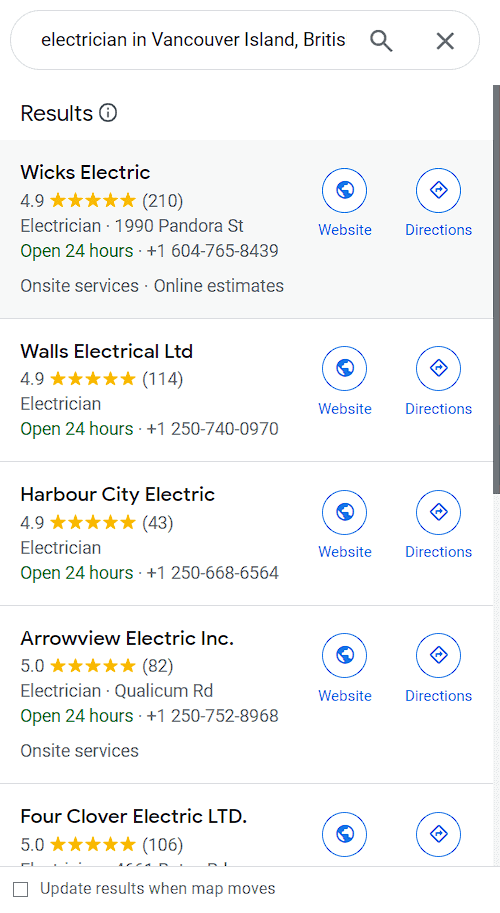 Local seo for electricians

