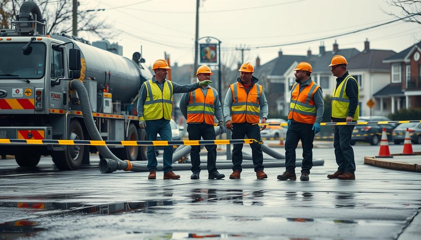 Restoration team responding to water damage emergency