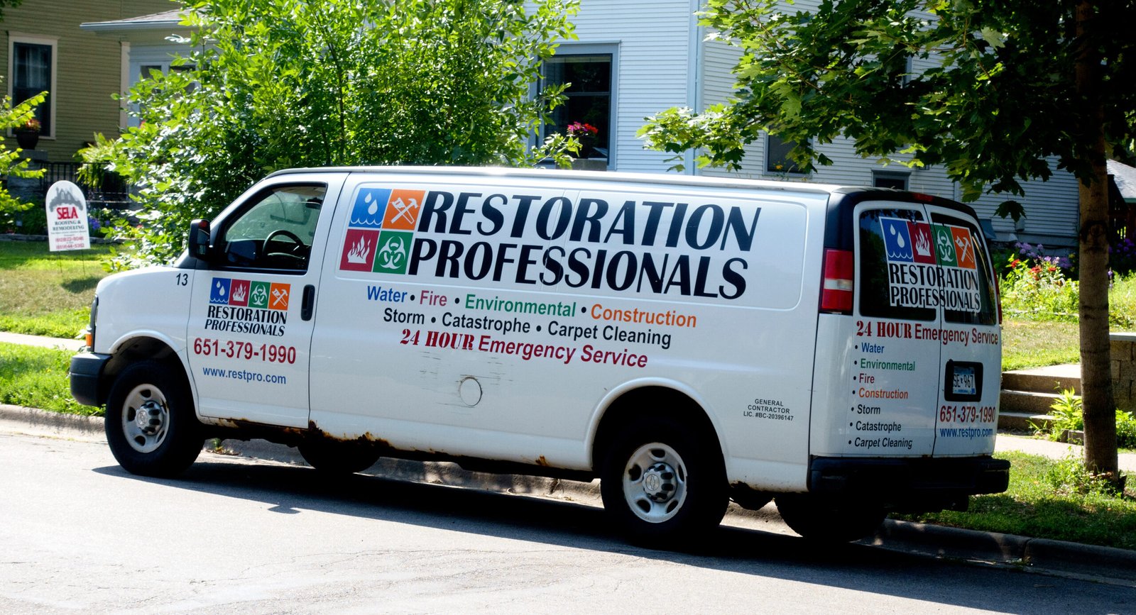 Home service business owner reviewing local search results